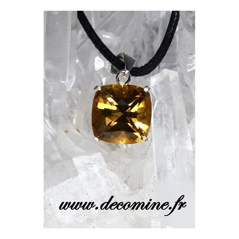 pendentif citrine madere coussin