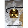 Pendentif citrine madere coussin carre