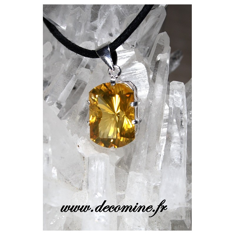 pendentif citrine madere rectangle fancy