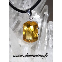 pendentif citrine madere rectangle fancy