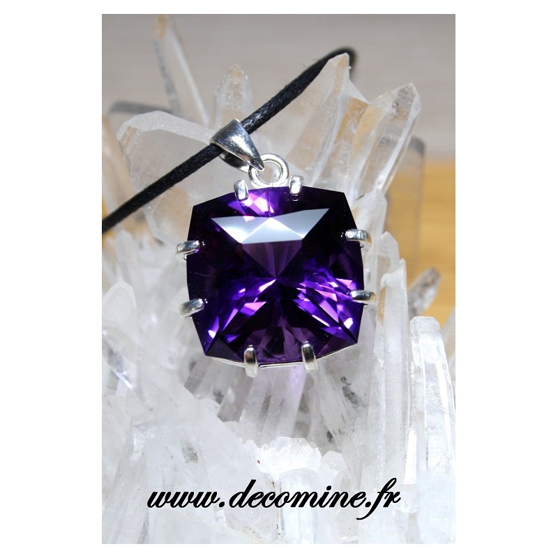 pendentif amethyste de bahia coussin carre