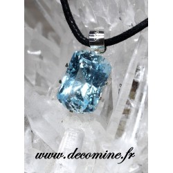 Pendentif topaze bleue rectangle