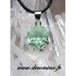 Pendentif fluorine verte flocon de neige