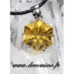 Pendentif citrine madere flocon de neige