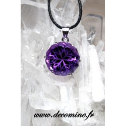 Pendentif amethyste fleur...